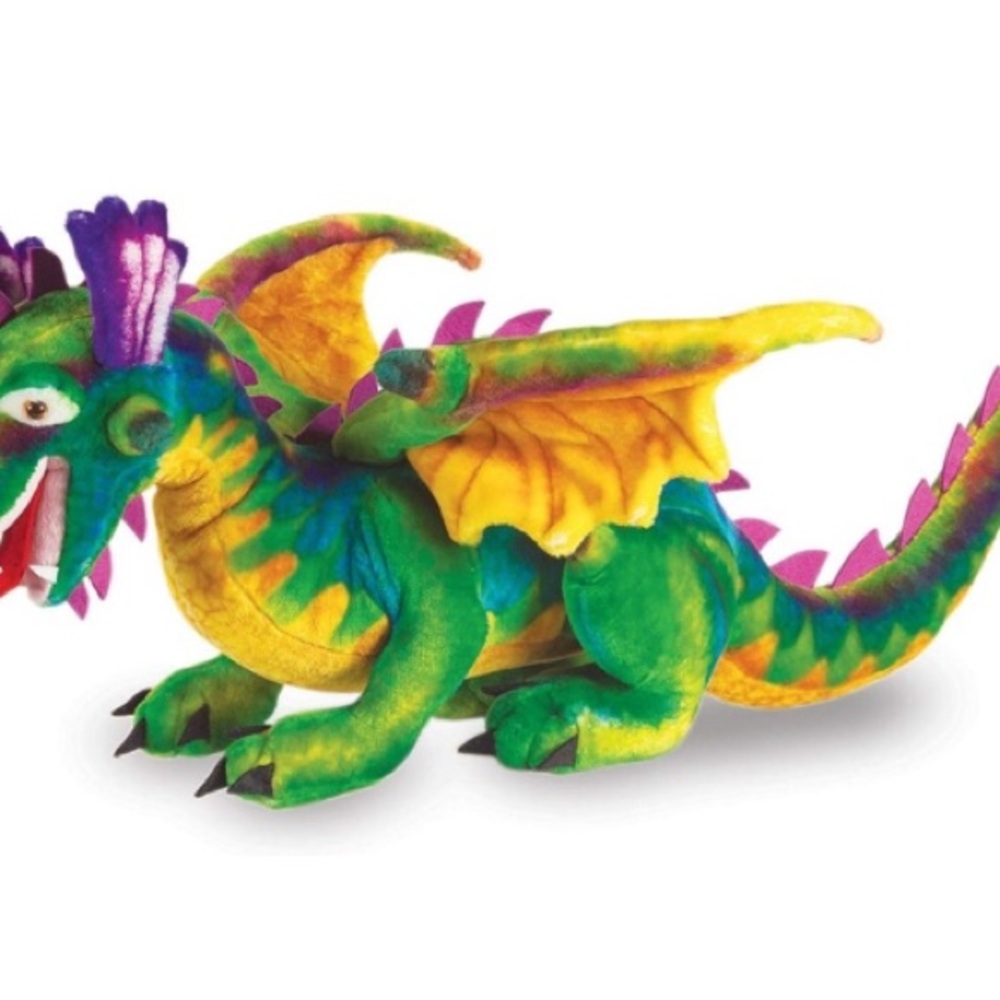 Melissa & Doug Green and Purple Plush Dragon
